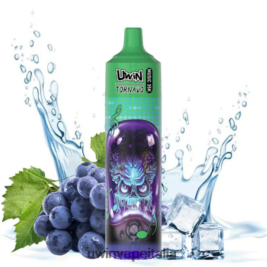 Uwin Vape Italia ghiaccio d'uva | UWIN CRYSTAL Vaporizzatore usa e getta da 35k B2V04F17